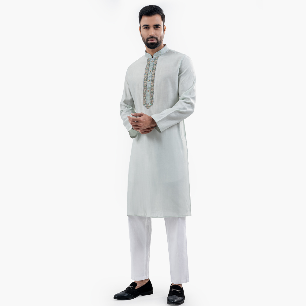 Lubnan Men’s Regular Fit Pista Color Premium Panjabi - LubnanBD