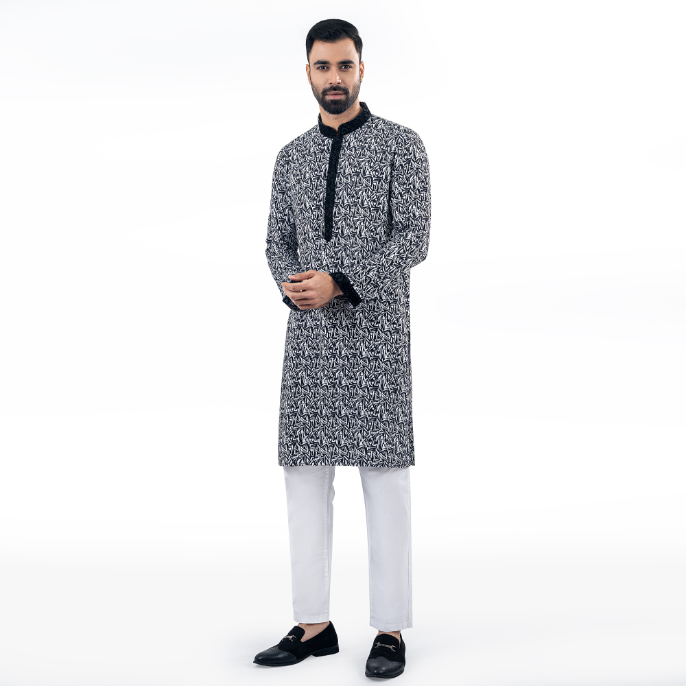 Contrasted Slim Fit Panjabi by LUBNAN - LubnanBD