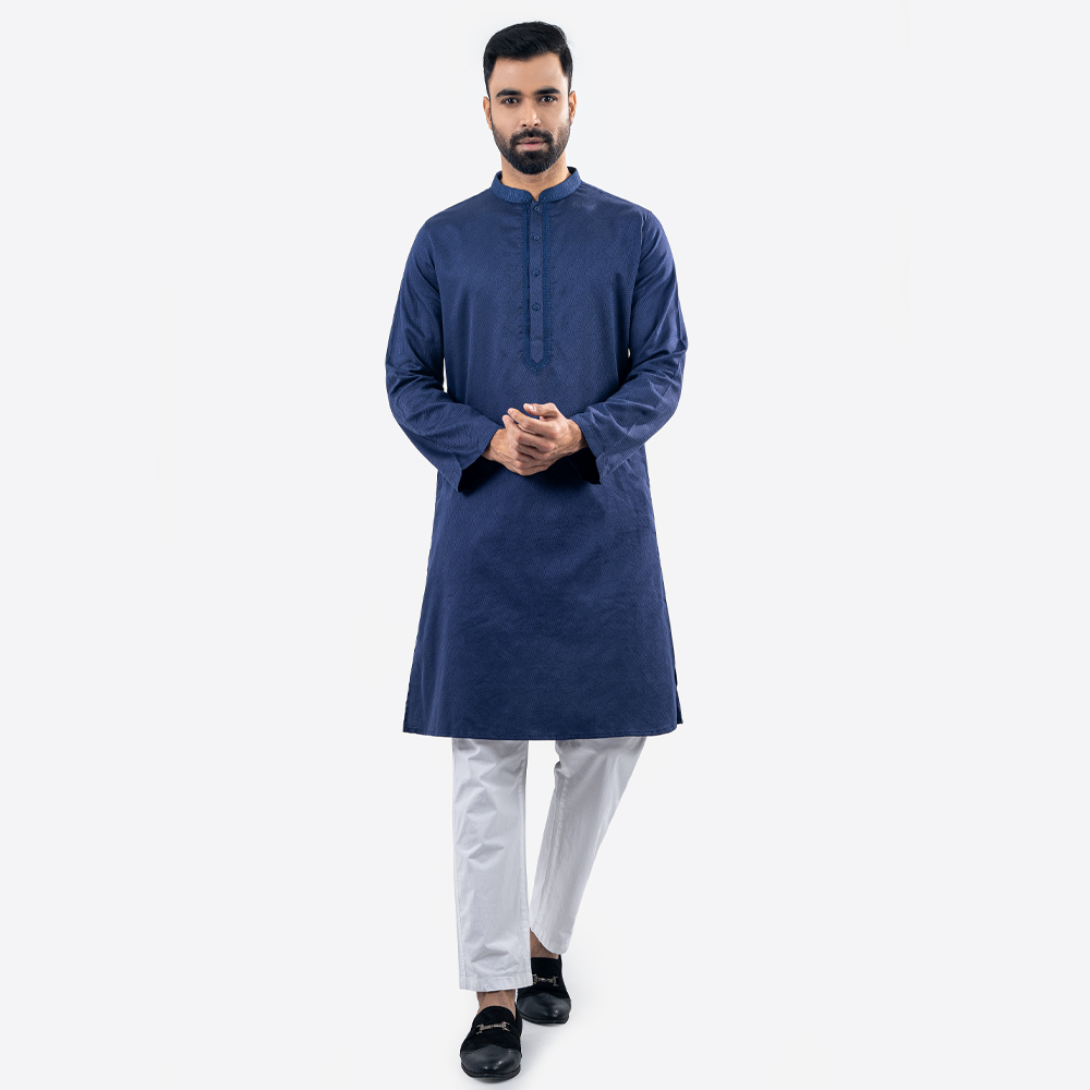 Lubnan Men’s Regular Fit Blue Color Panjabi - LubnanBD