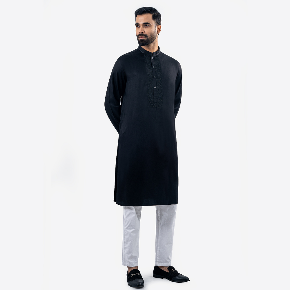 Lubnan Men’s Regular Fit Premium Black Color Panjabi - LubnanBD