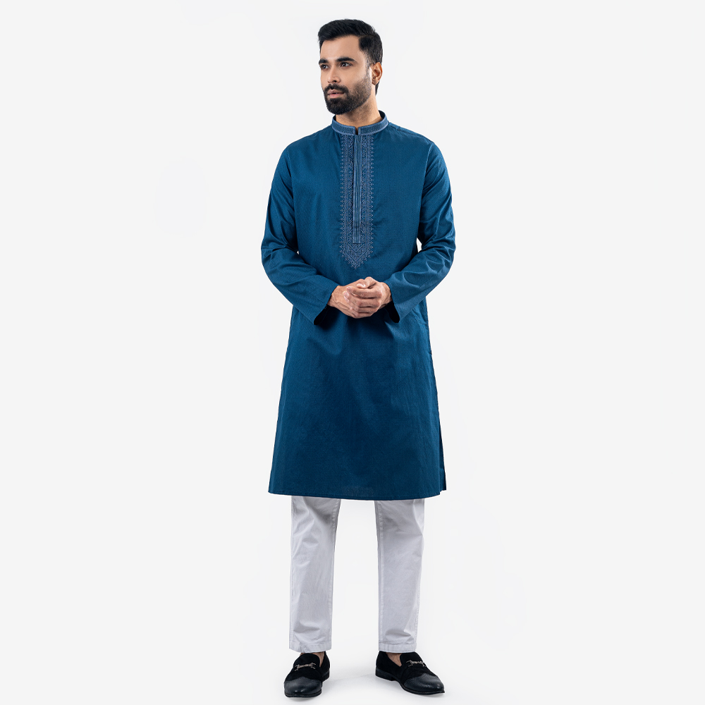 Lubnan Men’s Regular Fit Blue Color Panjabi - LubnanBD