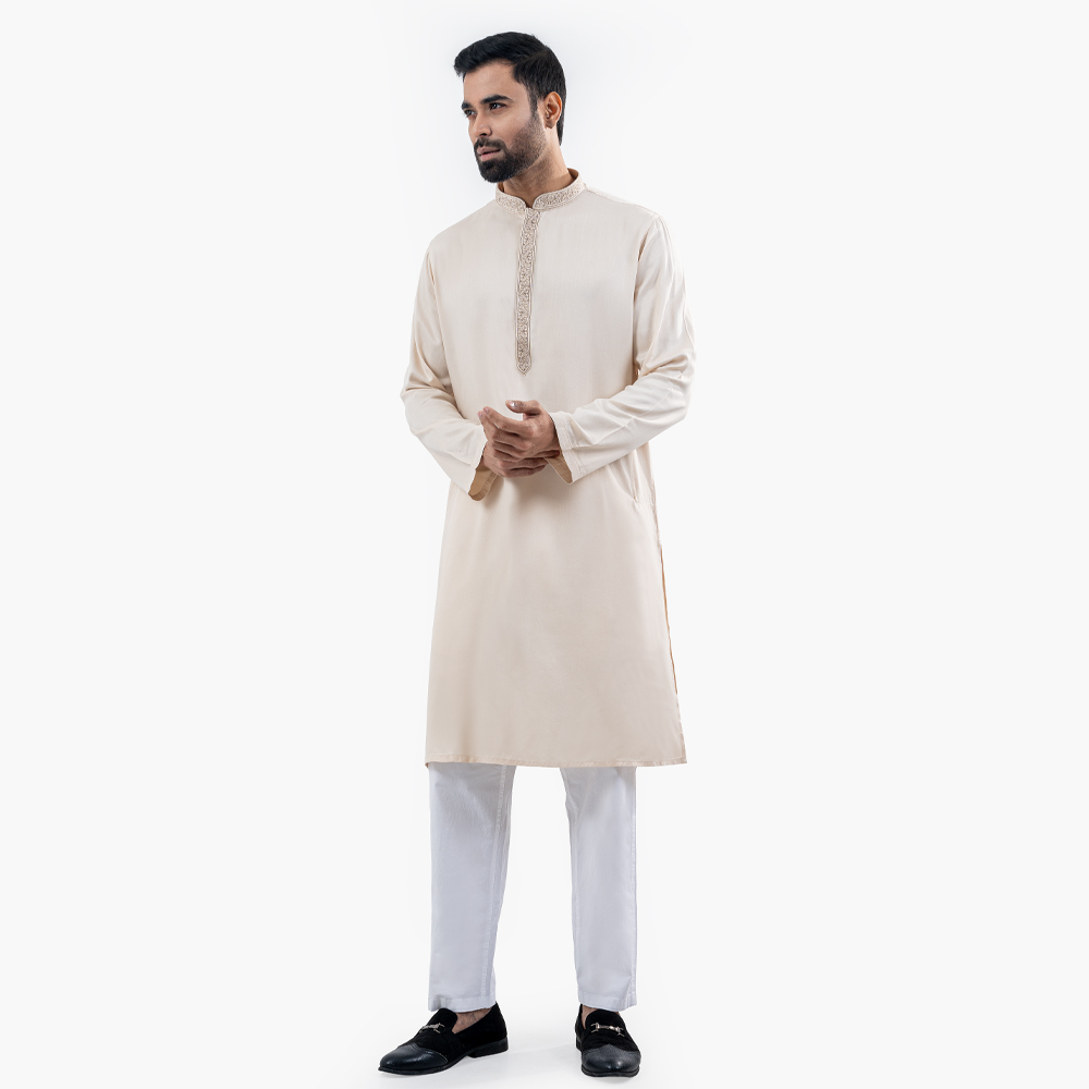 Lubnan Men’s Regular Fit Brown Color Panjabi - LubnanBD