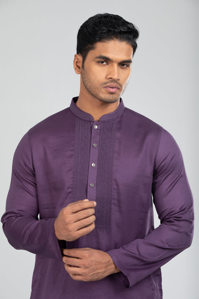Semi-Formal Embroidered Cotton Panjabi