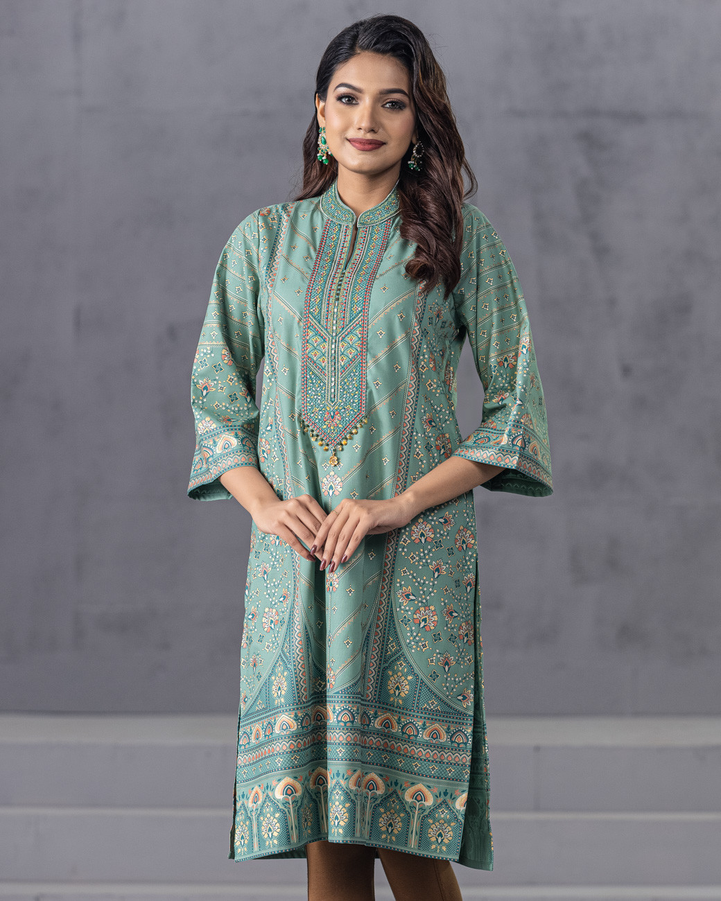 WOMENS WOVEN LONG KURTI