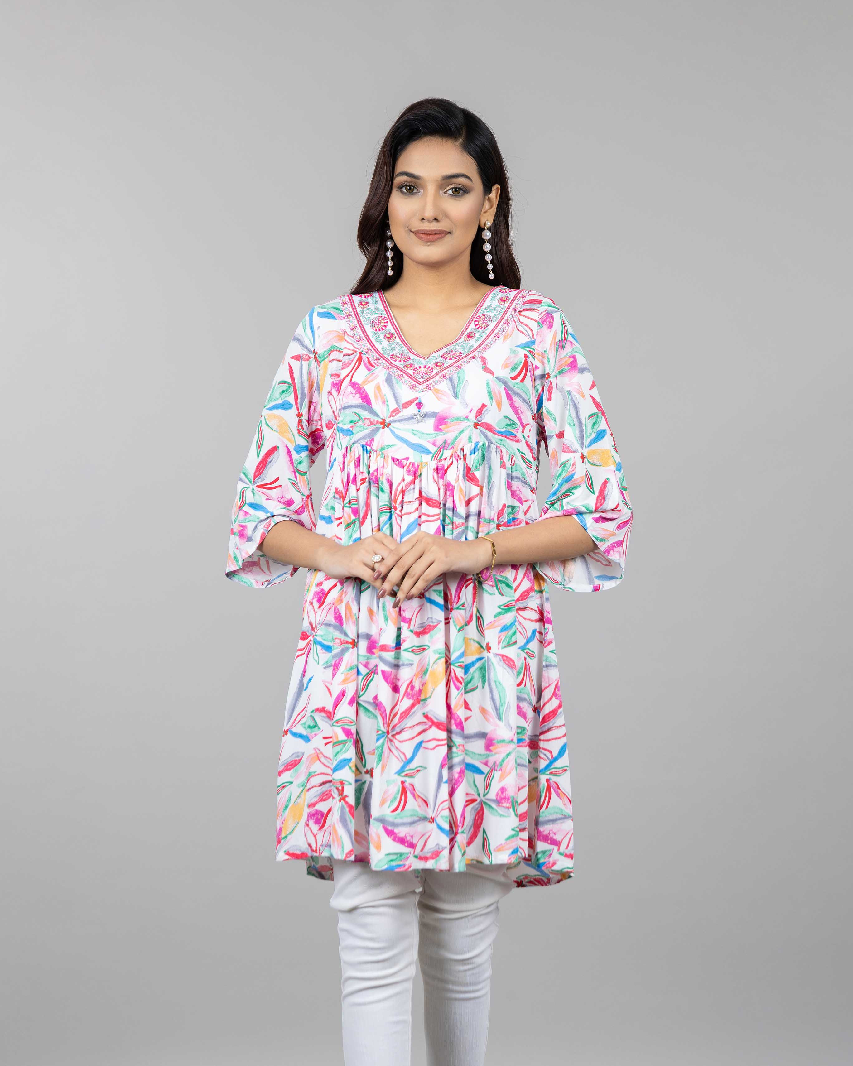 WOMENS WOVEN LONG TOPS