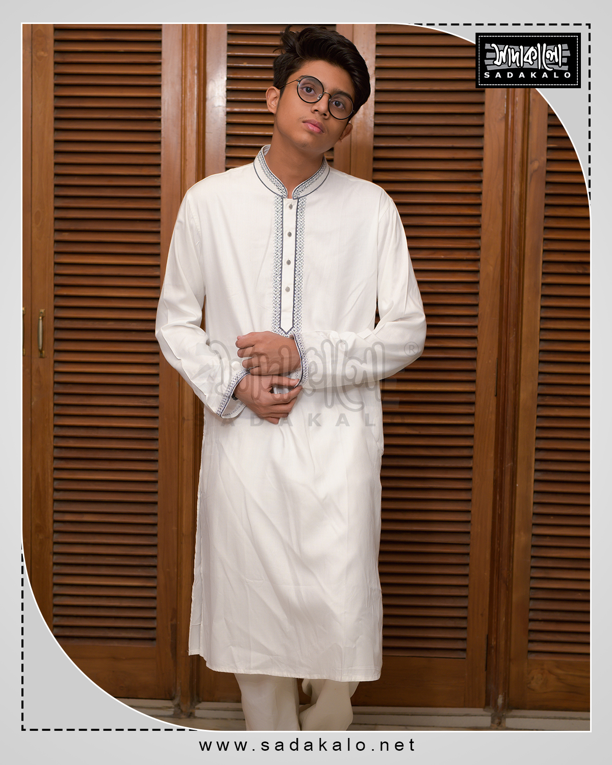 Best Eid Festival Embroidered White Cotton Panjabi at Sadakalo