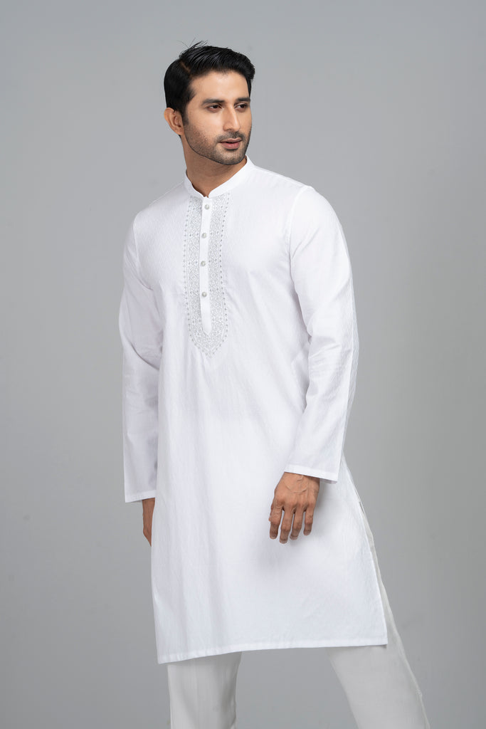 Regular Fit Embroidered Semi-Formal Panjabi