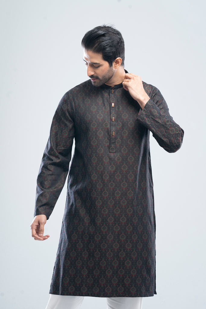 Regular Fit Semi-Formal Jacquard Panjabi
