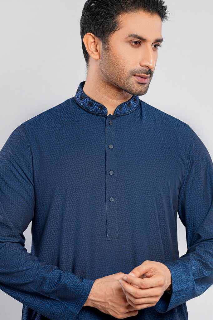 Regular Fit Semi-Formal Jacquard Panjabi