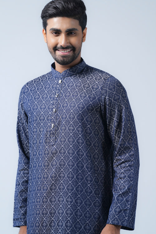 Regular Fit Cotton Semi-Formal Panjabi