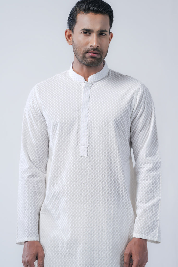Regular Fit Cotton Semi-Formal Panjabi