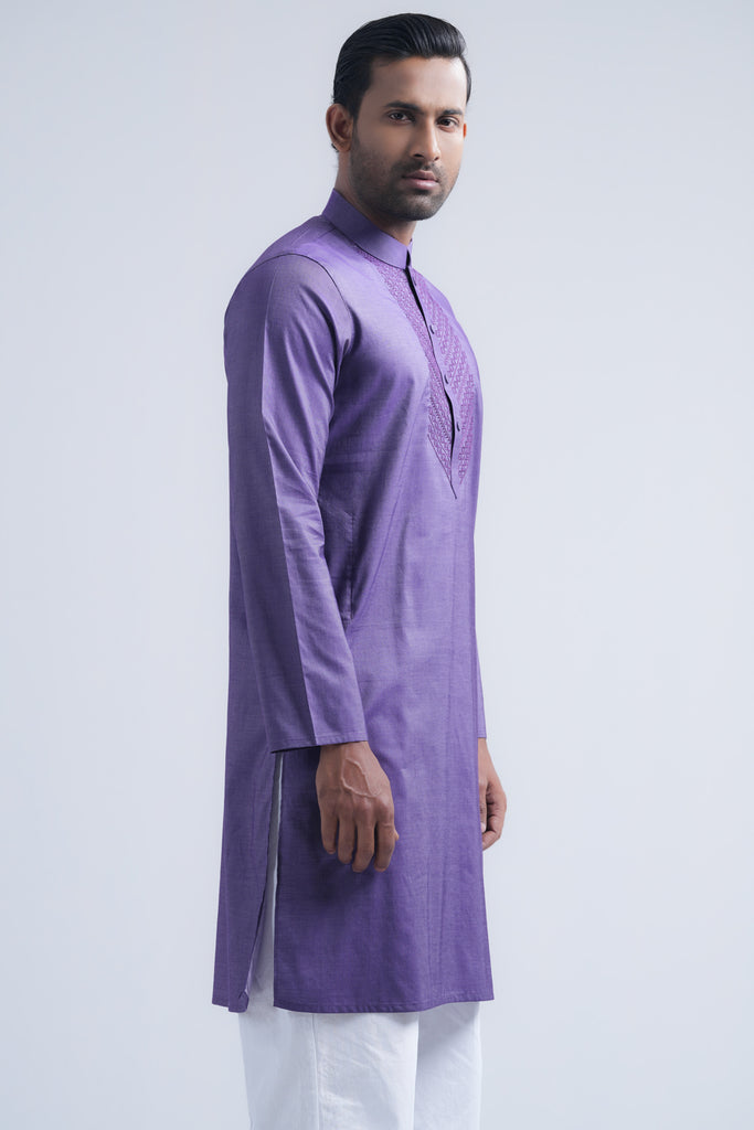 Regular Fit Embroidered Semi-Formal Panjabi