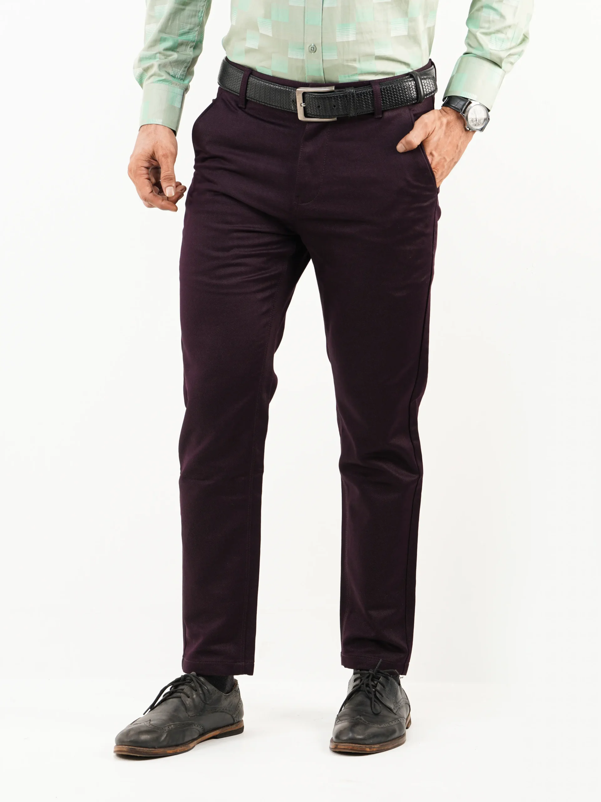 Gabardine Pant (Aubergine)