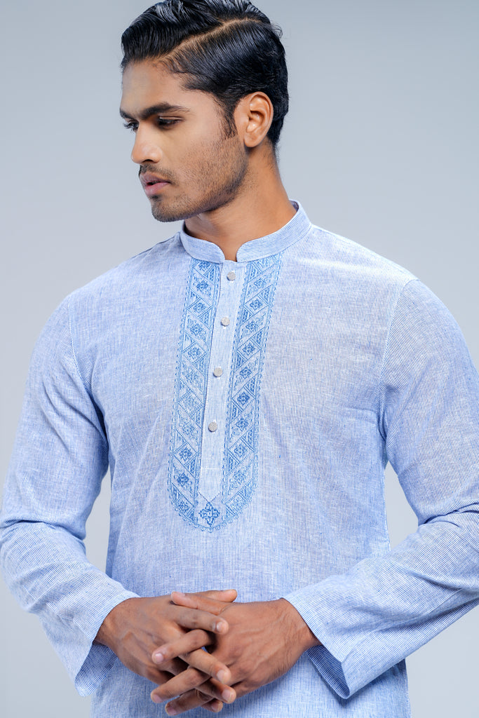 Slim Fit Embroidered Semi-Formal Panjabi