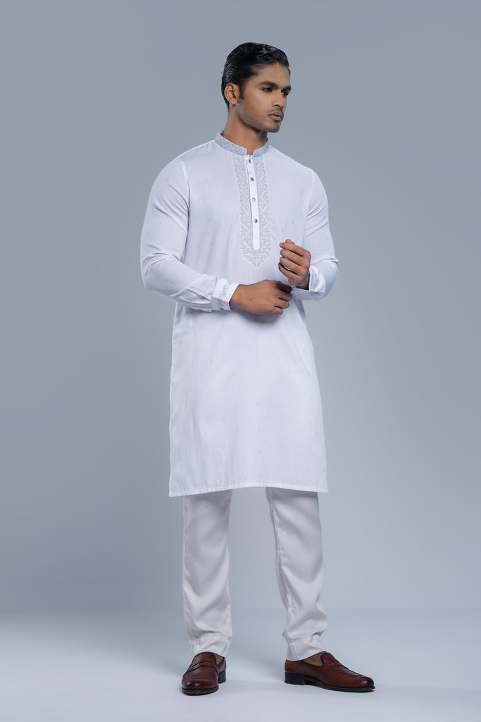 Regular Fit Embroidered Semi-Formal Panjabi