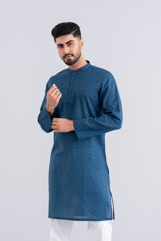 Slim Fit Printed Cotton Panjabi