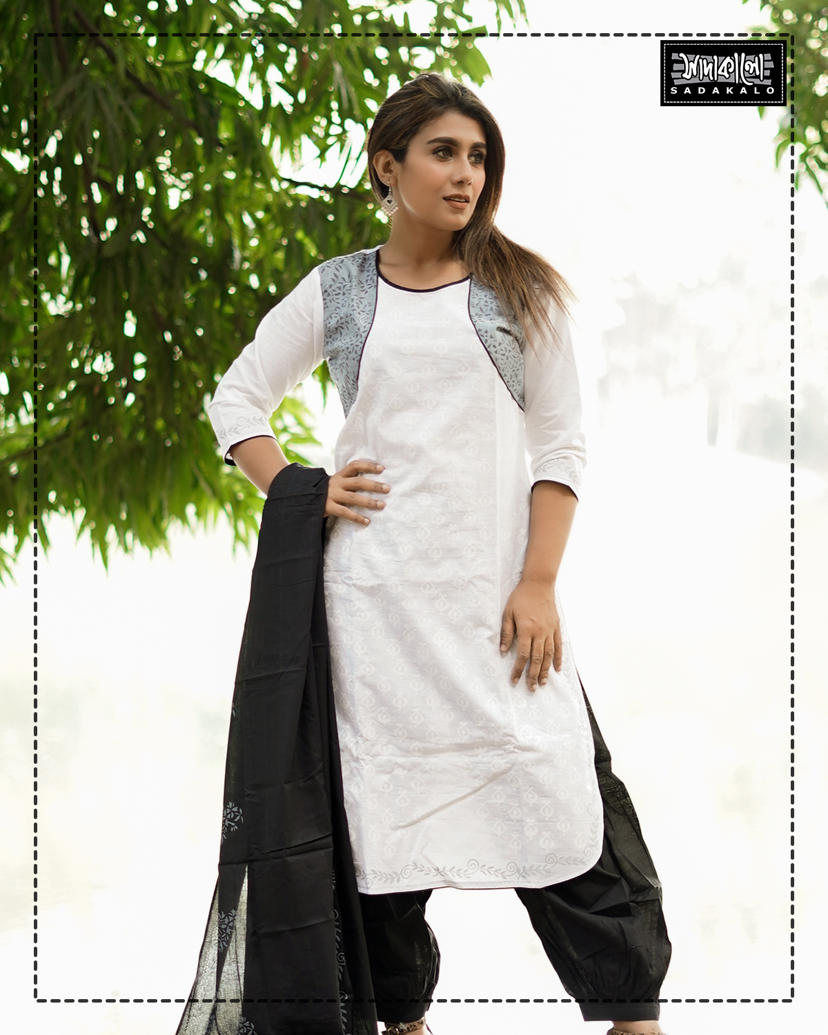 Best Quality Cotton Fabric White Color Kameez Set