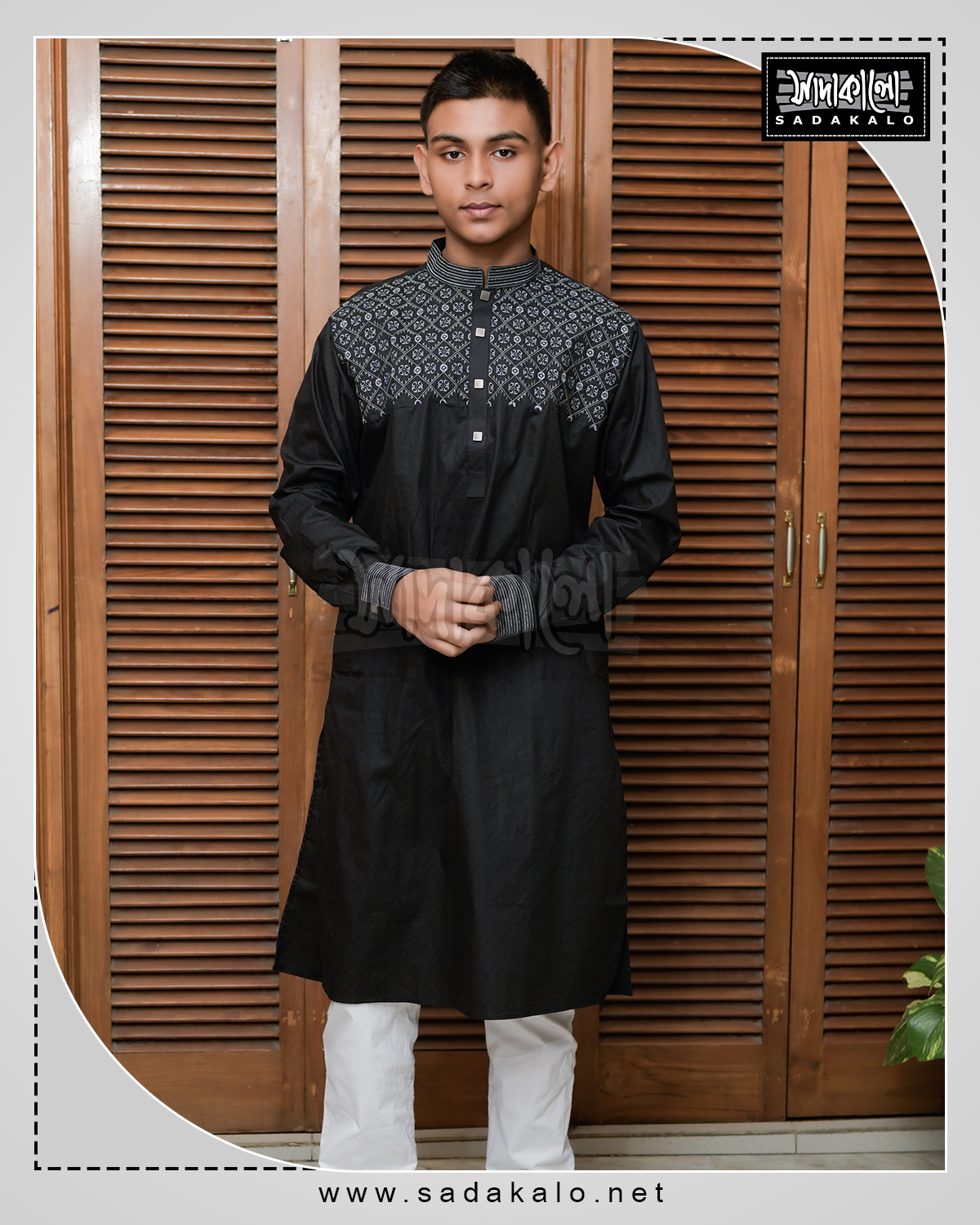 New Arrivals Embroidered Cotton Fabric Panjabi for Eid Festival