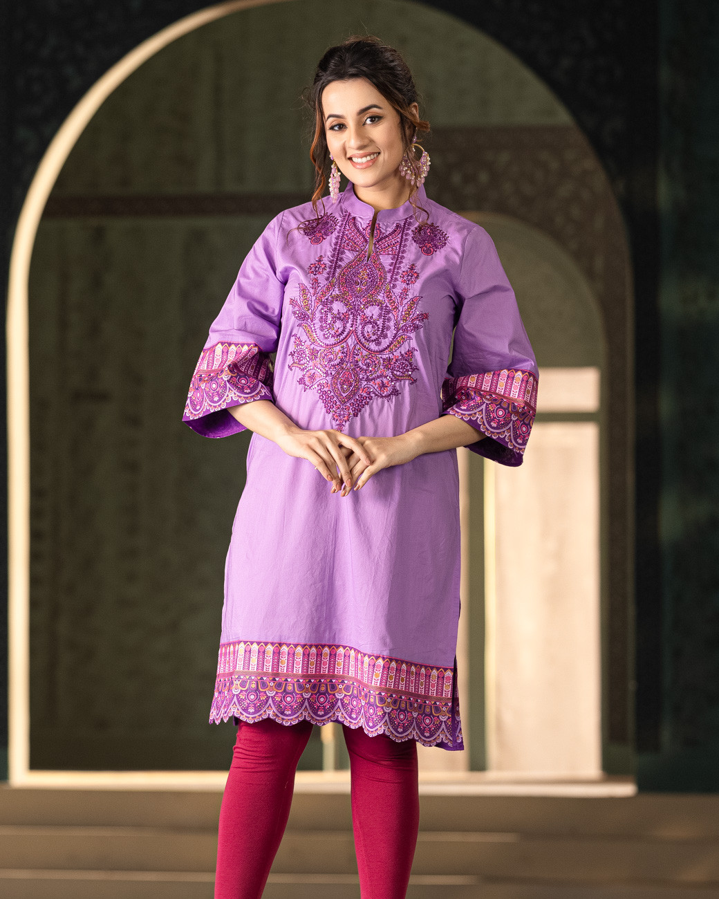WOMENS WOVEN LONG KURTI