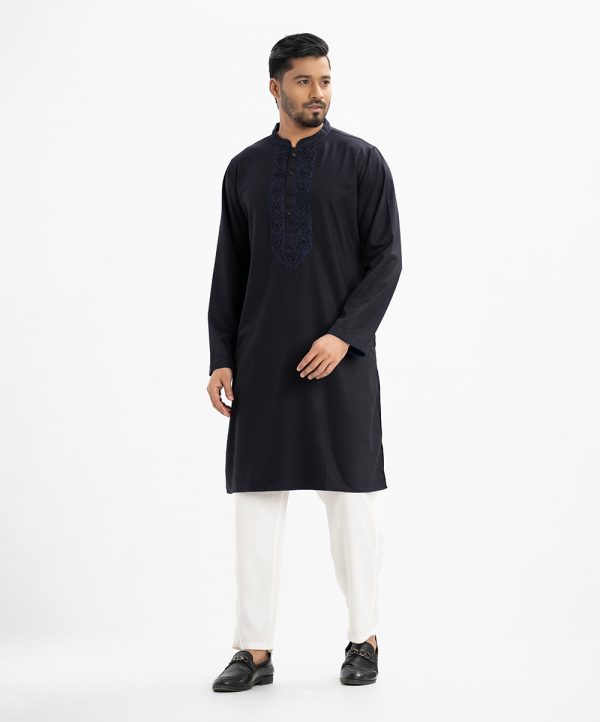 Black Jacquard Premium Fitted Panjabi