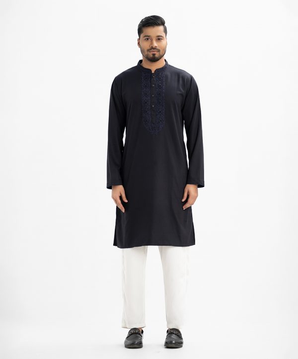 Black Jacquard Premium Fitted Panjabi