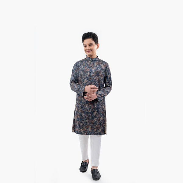 Boys Blue Contrasted Panjabi - LubnanBD
