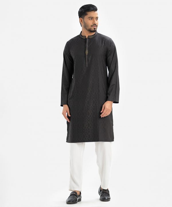 Brown Jacquard Slim Fitted Panjabi