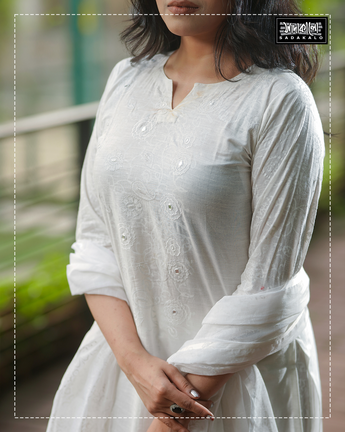 Eid al-Adha's Special Fashionable White Color Kameez Set