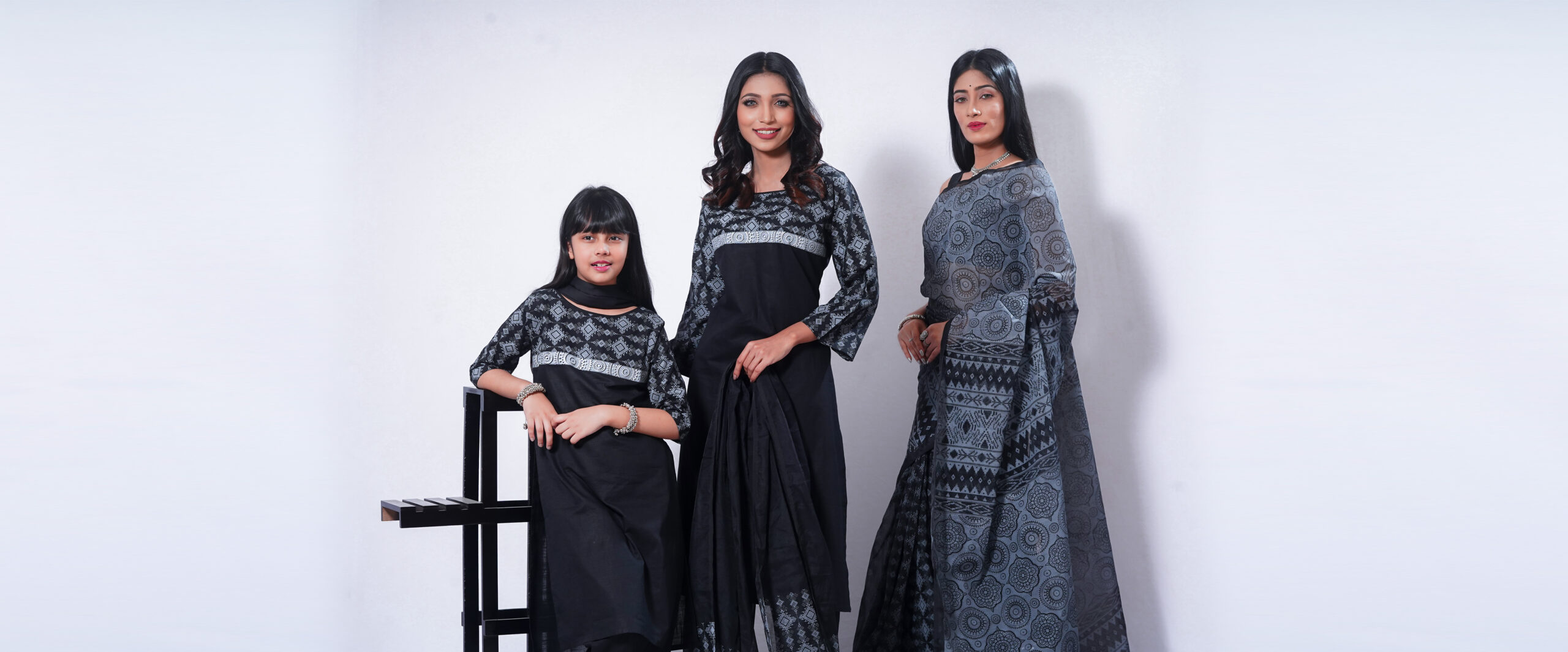 Eid Exclusive Lightweight Black & White Color Cotton Kameez