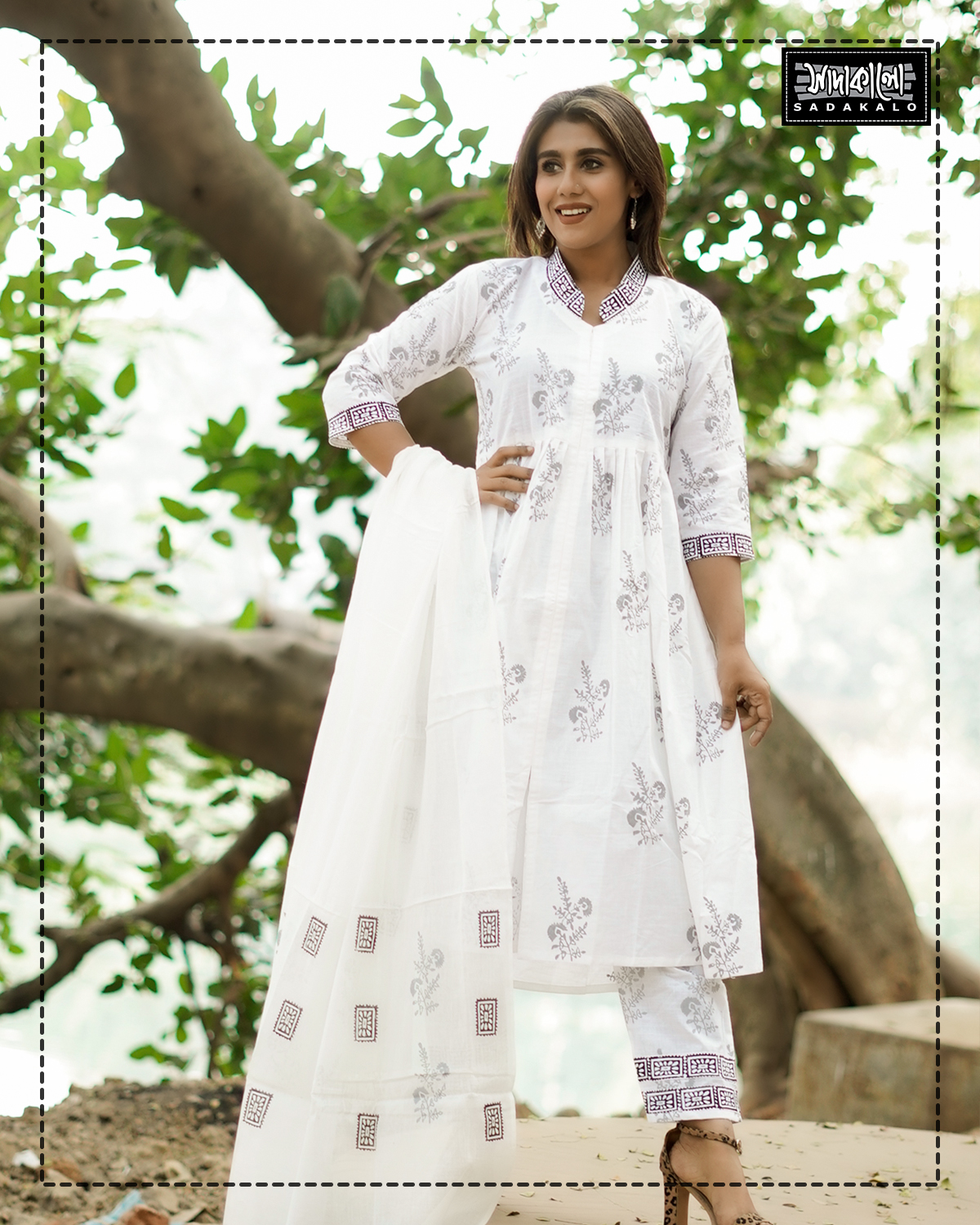 Excessive Stylish Block Printed Cotton Fabric Kameez Set