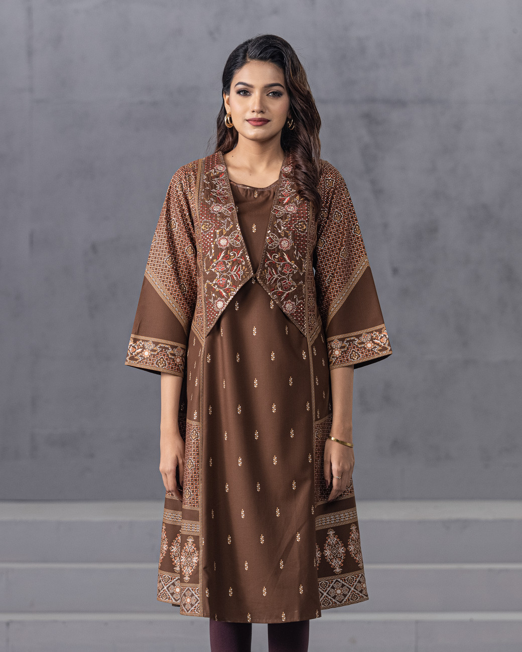 WOMENS WOVEN LONG KURTI