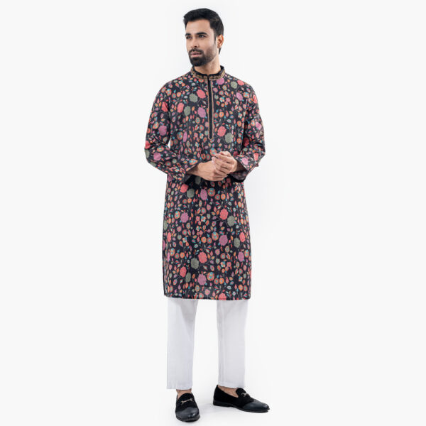 Lubnan Men’s Regular Fit Black Color Premium Panjabi - LubnanBD