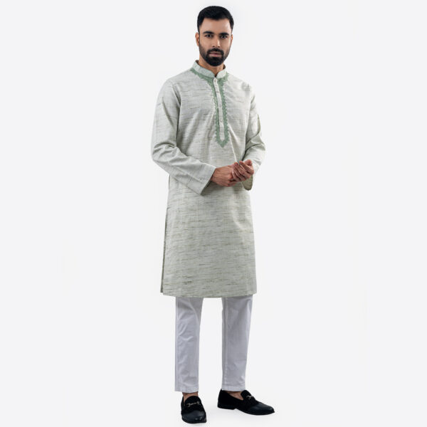 Lubnan Men’s Regular Fit Lite Lemon Color Panjabi - LubnanBD