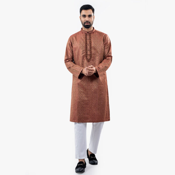 Lubnan Men’s Regular Fit Maroon Color Panjabi - LubnanBD