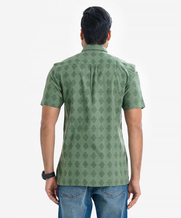 Olive Cotton Short Sleeve Comfort Shirt